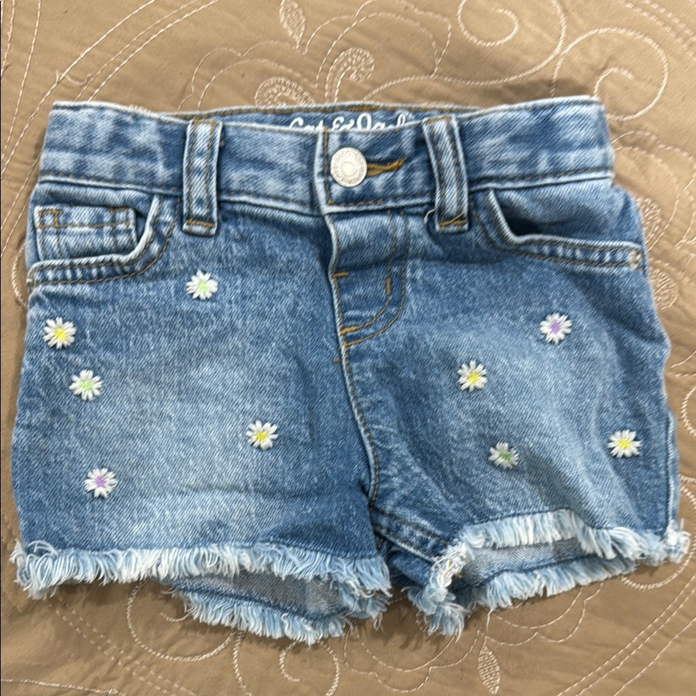 Cat & Jack stretch   Embroidery floral jeans short